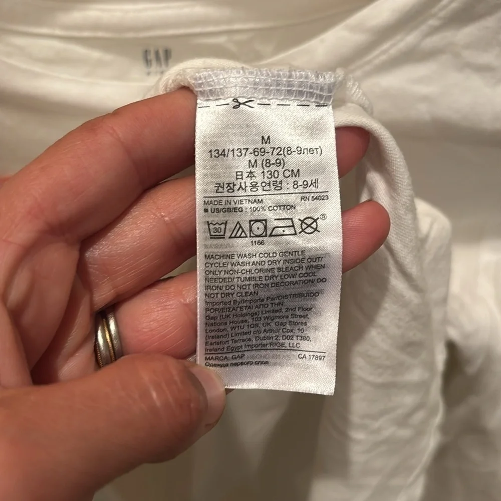 GAP White Long Sleeve Tee with Sequin Heart